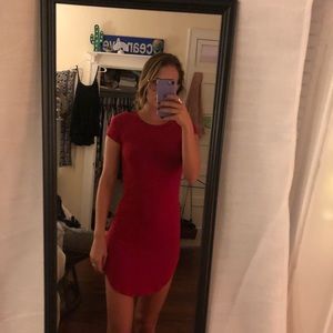 Red bodycon tshirt dress